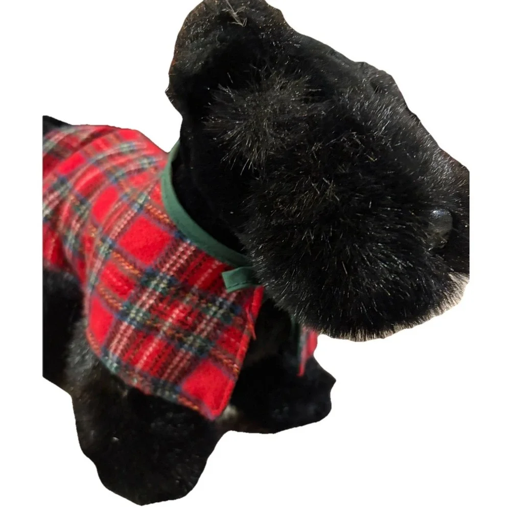 Harrods Scottish Terrier Scottie Dog Plush Red Tartan Coat Blk StuffedDog London